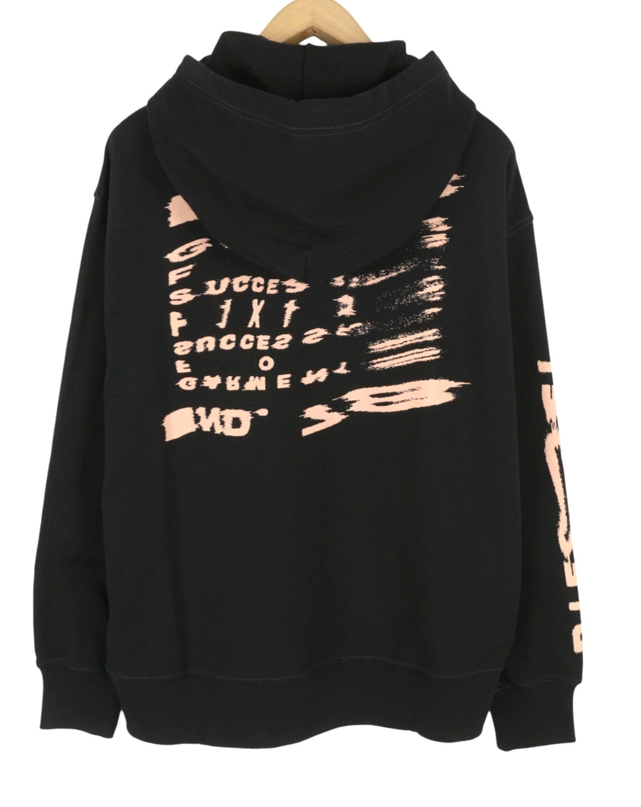 DIESEL S-Macs-Hood-G7 Men Hoodie XL Black Patterned Kangaroo Pocket RRP175