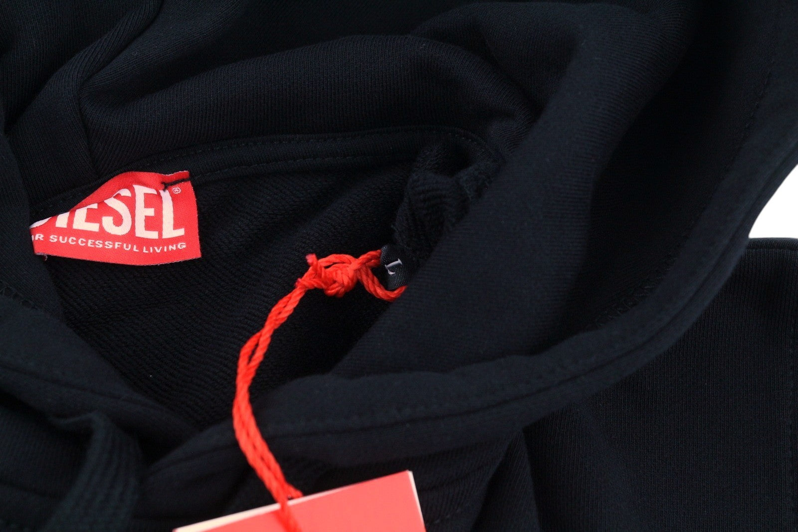DIESEL S-Ginn-Hood-D Men Hoodie L Black Kangaroo Pocket Pull On RRP175