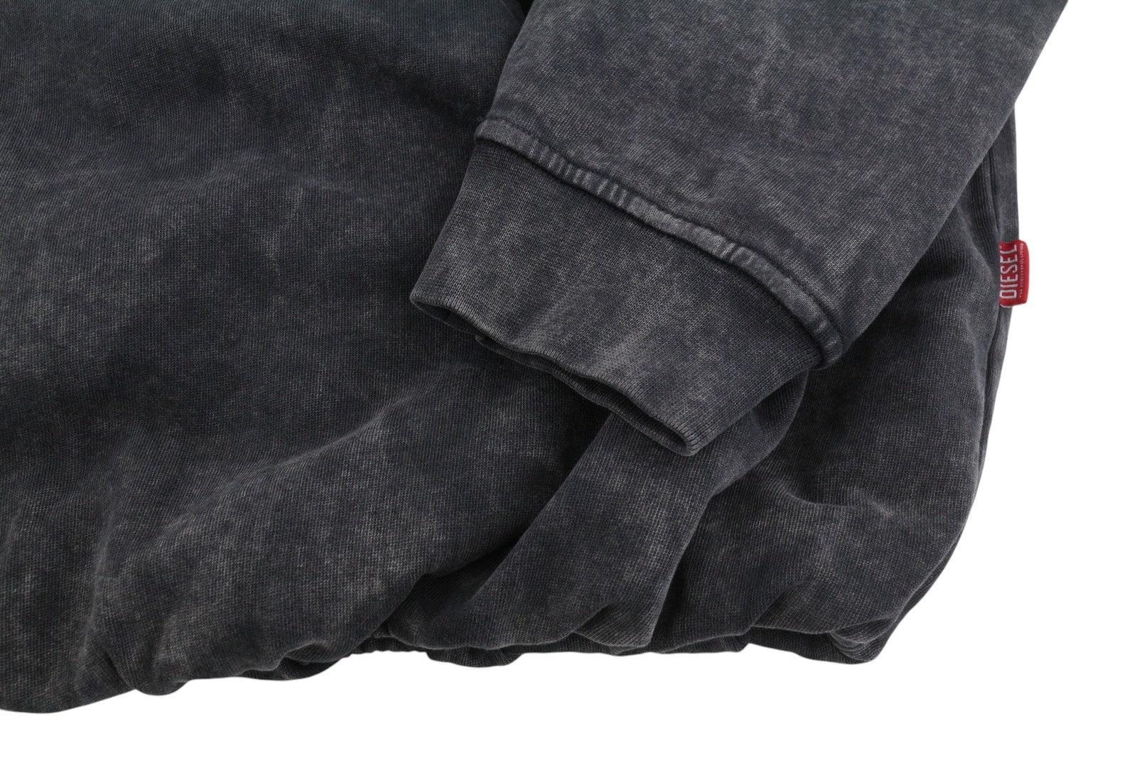 DIESEL S-Boxstic-Hood Men Hoodie M Grey Acid Washed Oversized Fit Unisex RRP295