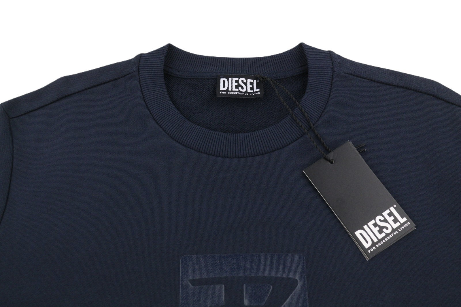 DIESEL S-Gir-Crewneck Tone On Tone Men Sweatshirt 2XL Dark Blue Pull On RRP125