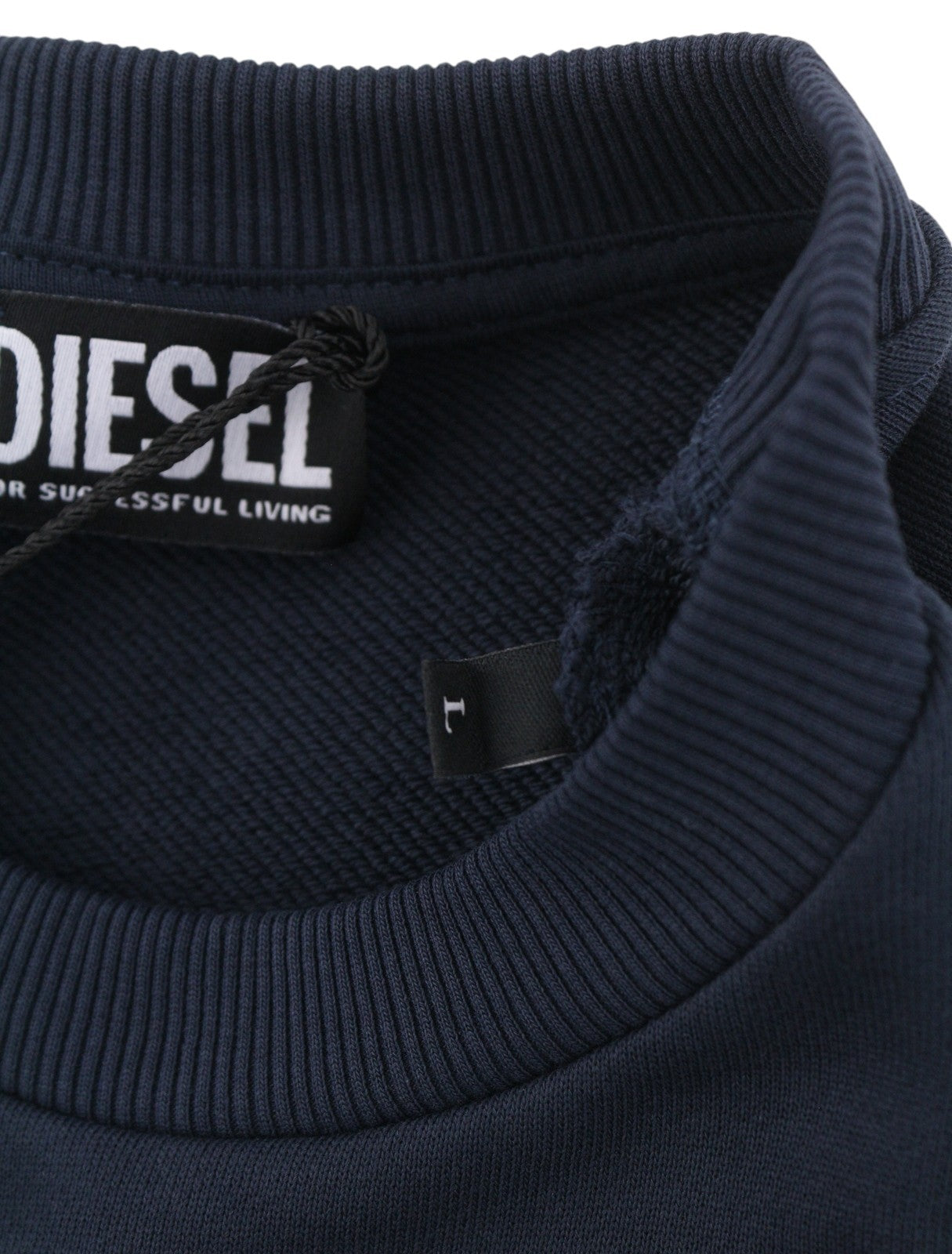 DIESEL S-Gir-Crewneck Tone On Tone Men Sweatshirt L Dark Blue Pull On RRP125