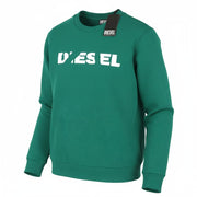 DIESEL S-Gir 250237 Off Men Sweatshirt XL Green Crew Neck Pull On RRP125