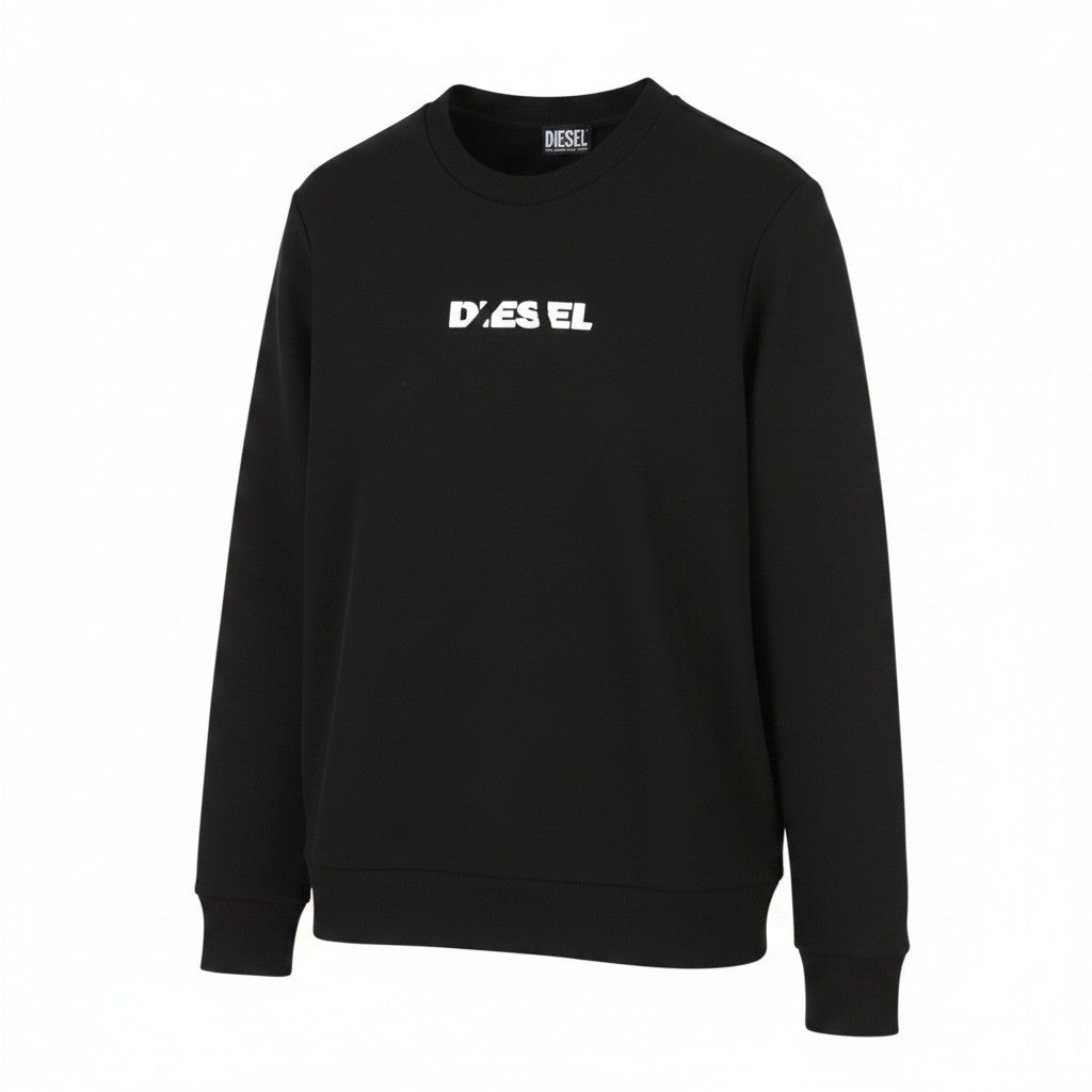DIESEL S-Gir 250238 Off Men Sweatshirt 2XL Black Crew Neck Pull On RRP125