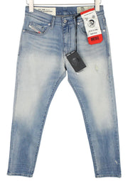 DIESEL D-Strukt 081AP Men Jeans W28/L30 Tapered Fit Washed Blue Cotton Stretch