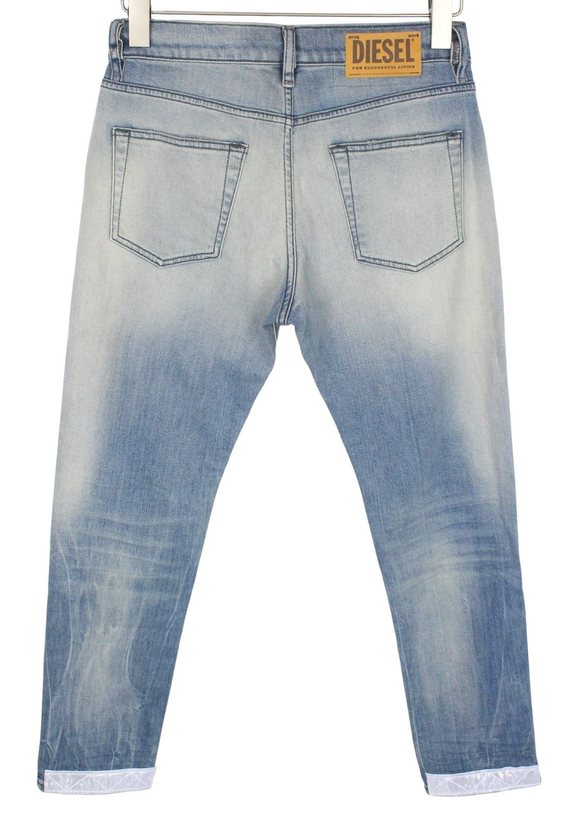 DIESEL D-Strukt 081AP Men Jeans W28/L30 Tapered Fit Washed Blue Cotton Stretch