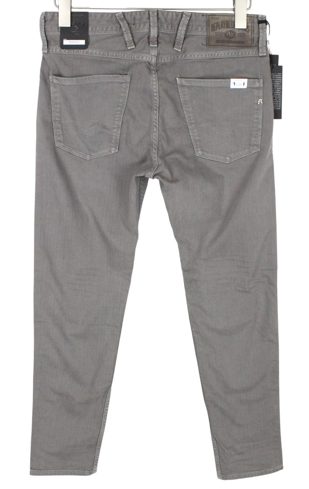 REPLAY Anbass Men Jeans W29/L30 Slim Fit Casual Denim Grey Cotton Stretch