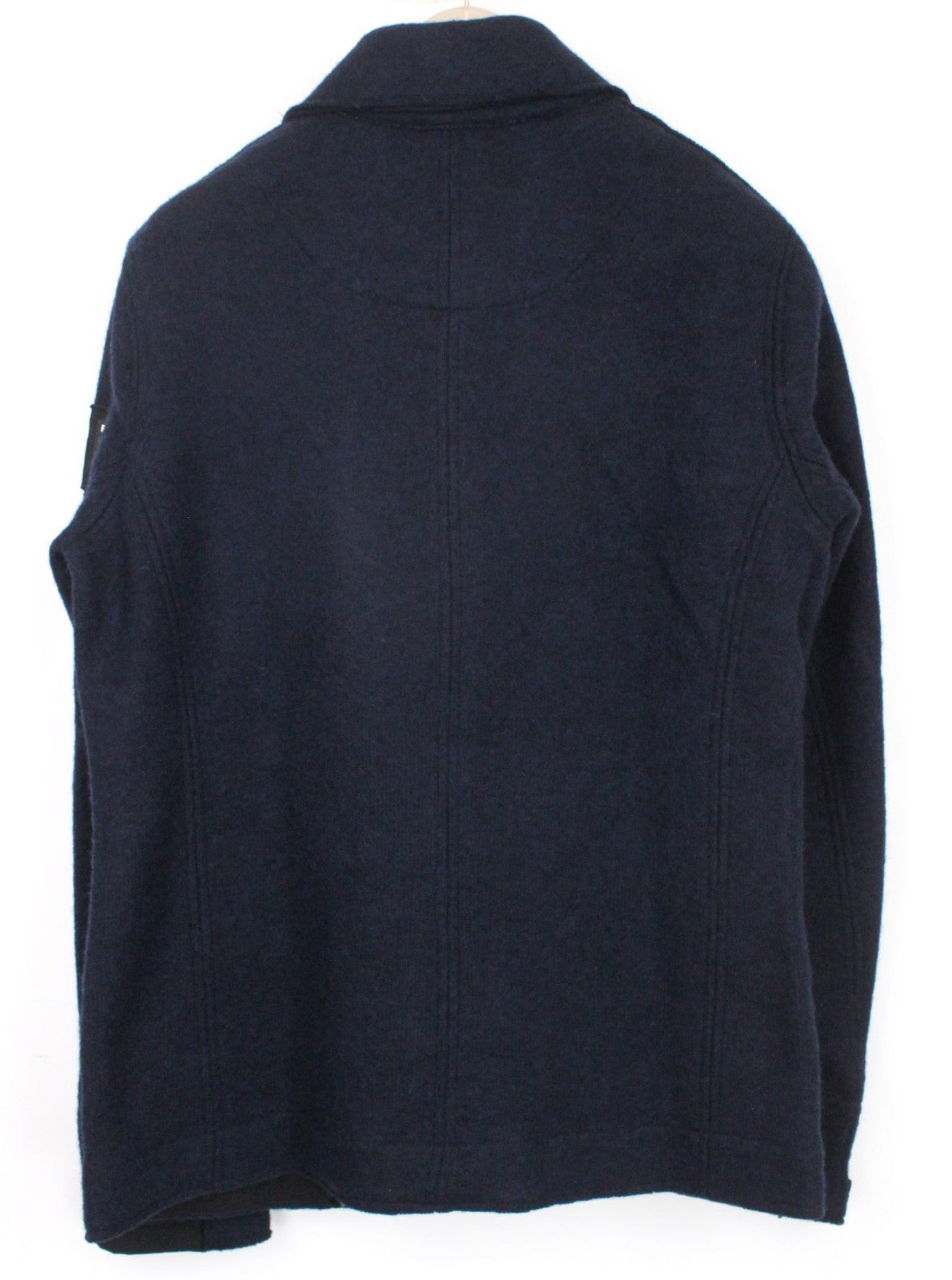 REPLAY Men Jacket L Navy Blue Wool Blend Double-Breasted Lined Casual