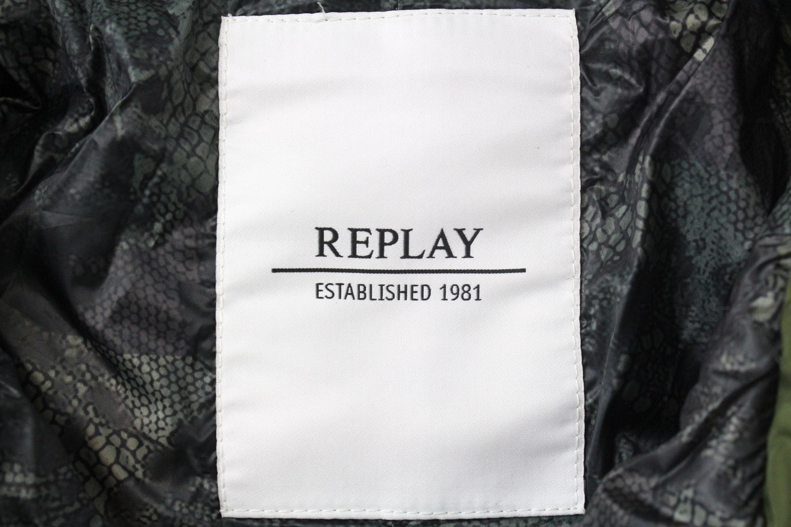 REPLAY Women Jacket M Green Lined Padded Hooded Faux Fur Zipped Snap Parka