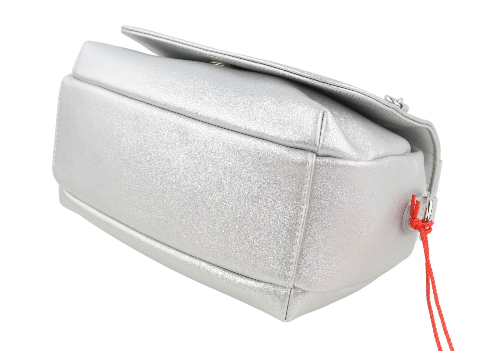 DIESEL Logos Mini Messenger Women Bag Grey Silver Chunky Chain Logo RRP250
