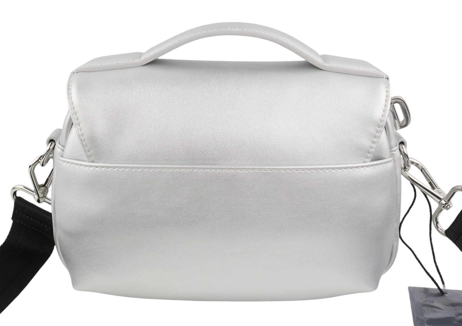 DIESEL Logos Mini Messenger Women Bag OS Grey Silver Chunky Chain Logo RRP250