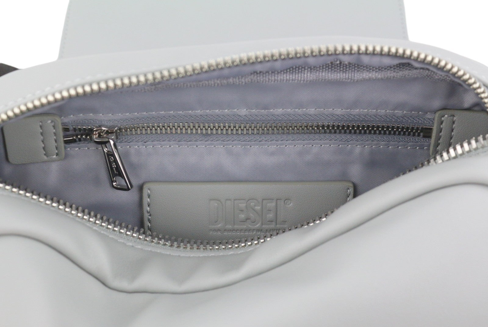 DIESEL Logos Mini Messenger Women Bag Grey Chunky Chain Logo Crossbody RRP250