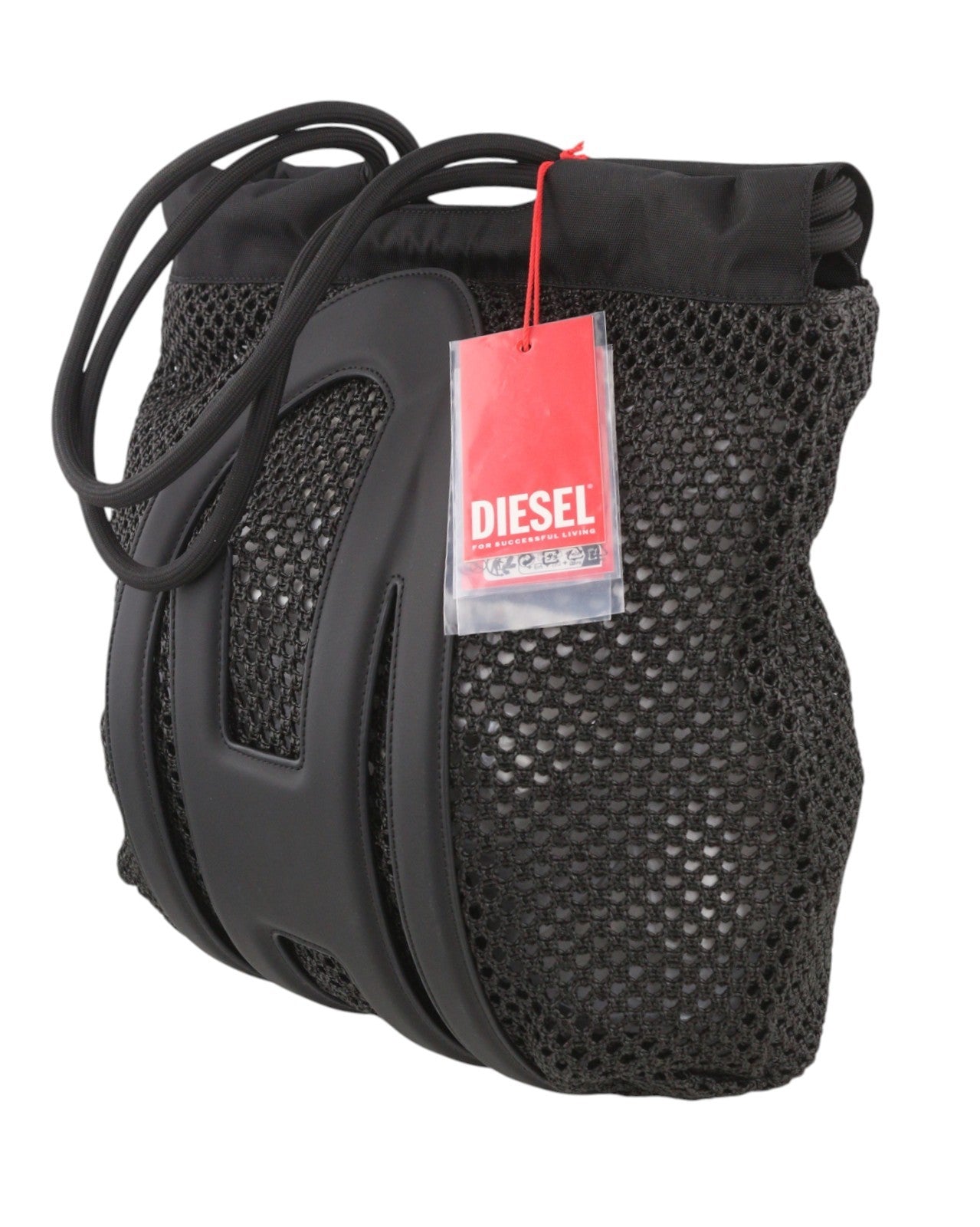 DIESEL Cage-D Tote Women Bag OS Black Shopping Transparent Unisex RRP295
