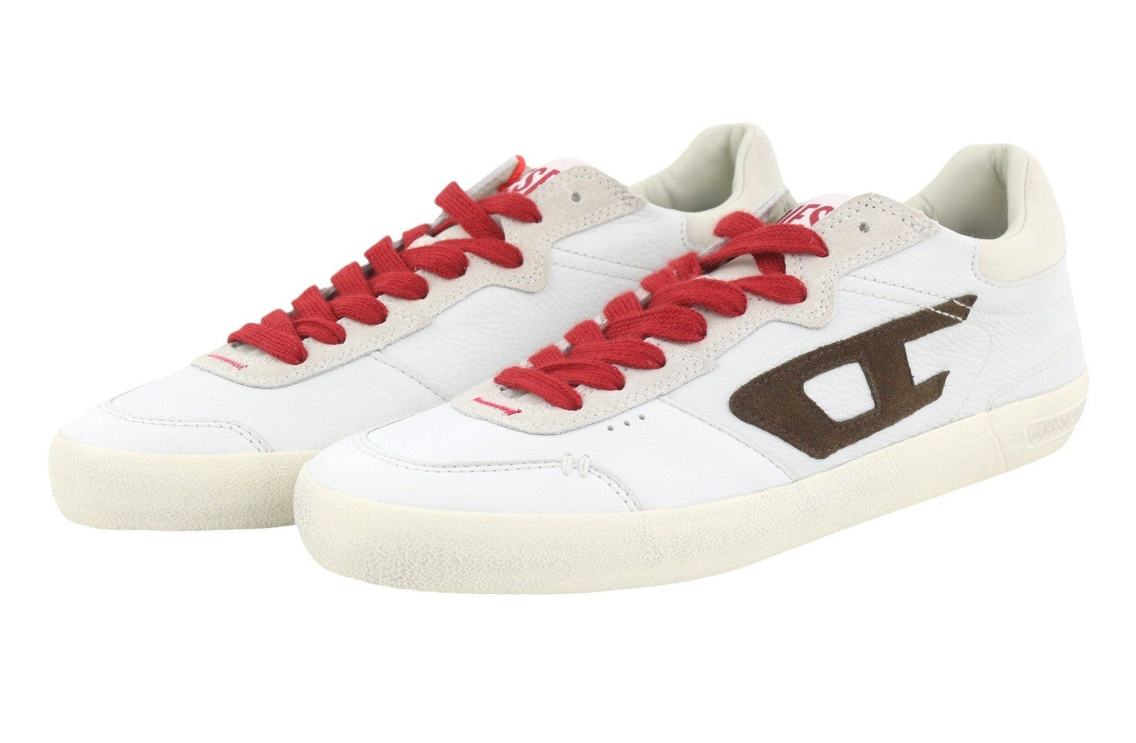 DIESEL S-Leroji Low Men Sneakers EU42.5 Grey Leather Almond Toe RRP225