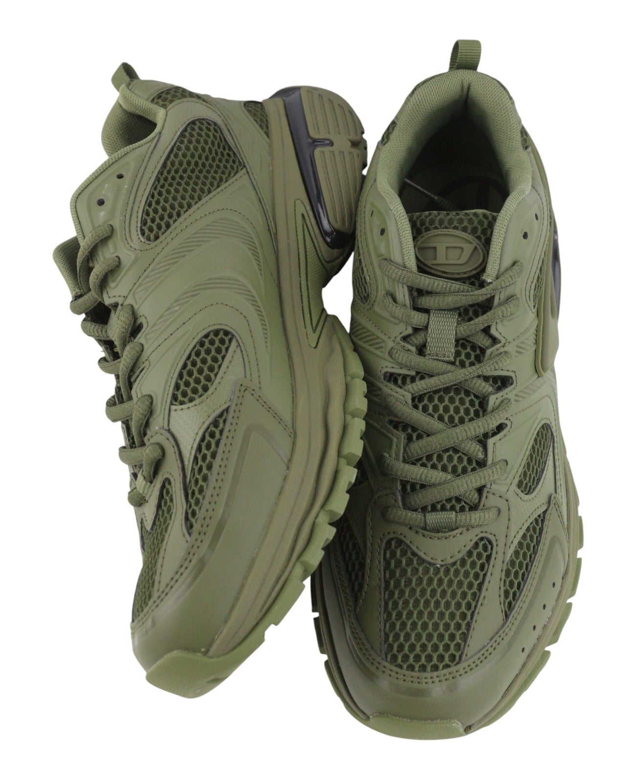 DIESEL S-Serendipity Pro-X1 Men Sneakers EU42.5 Green Panelled Low RRP275