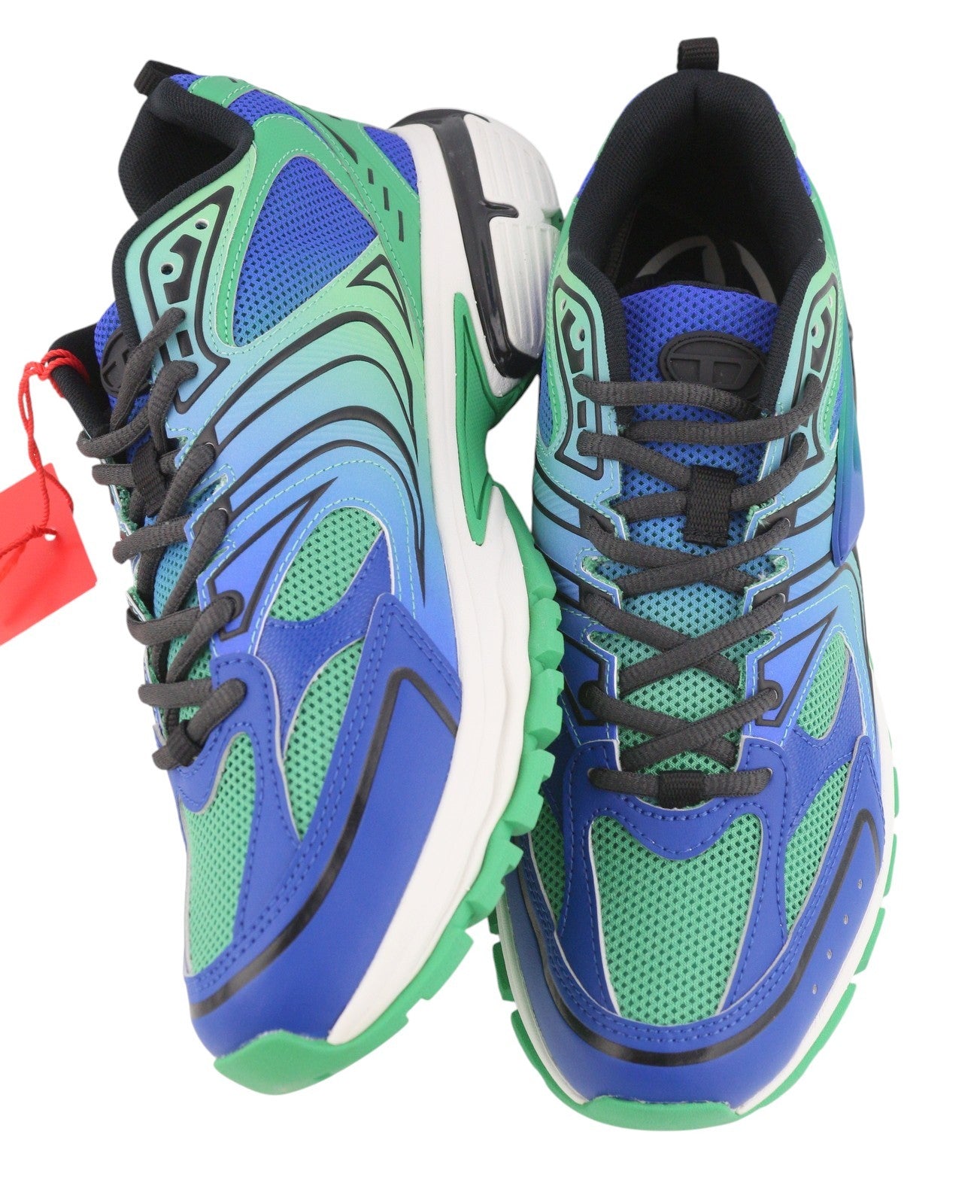 DIESEL S-Serendipity Pro-X1 Men Sneakers EU42 Blue & Green Panelled Low RRP275