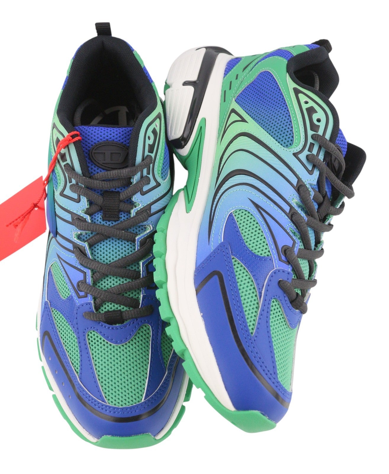 DIESEL S-Serendipity Pro-X1 Men Sneakers EU45 Blue & Green Panelled Low RRP275