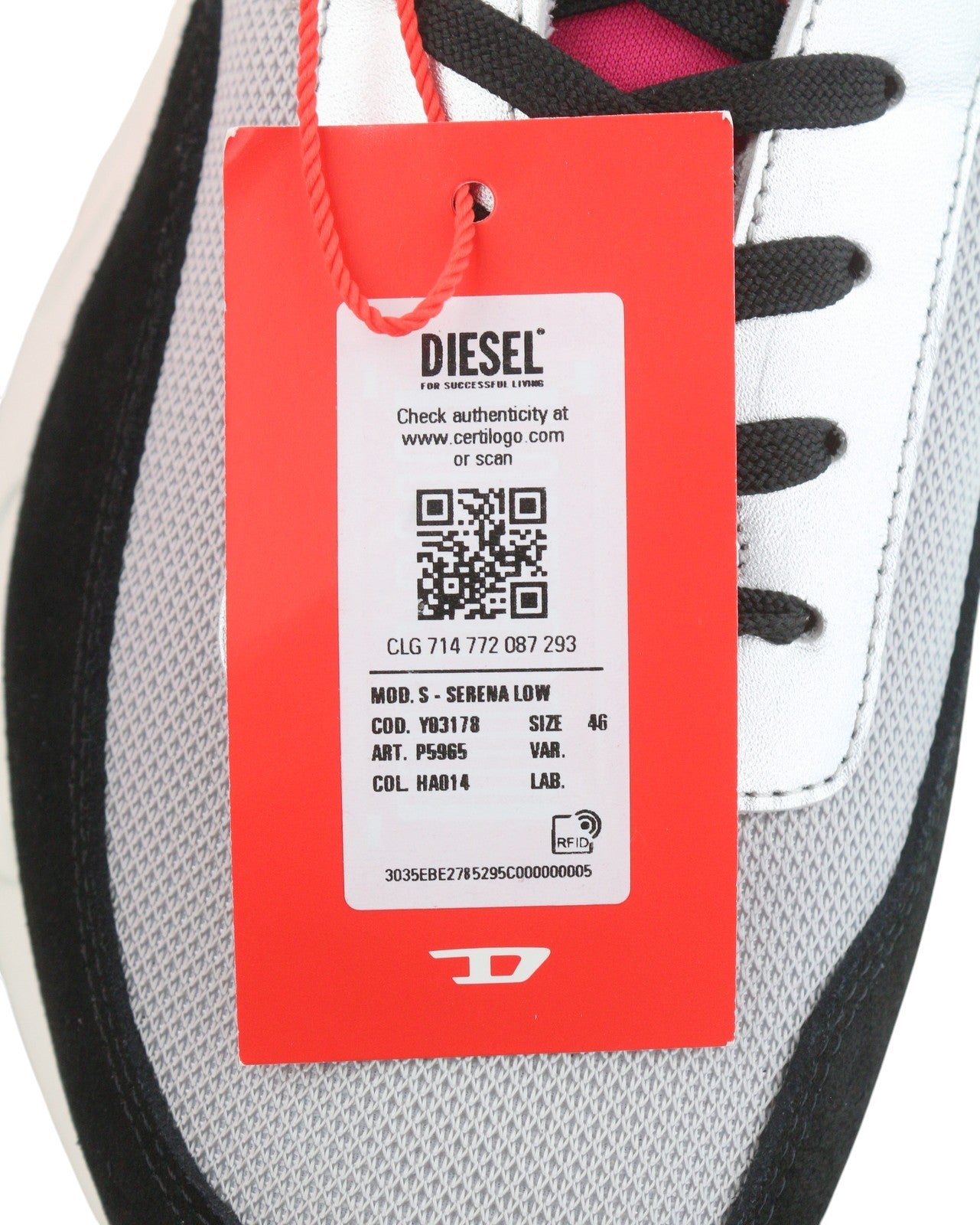 DIESEL S-Serena Low Men Sneakers EU46 Grey Leather Details Almond Toe RRP195