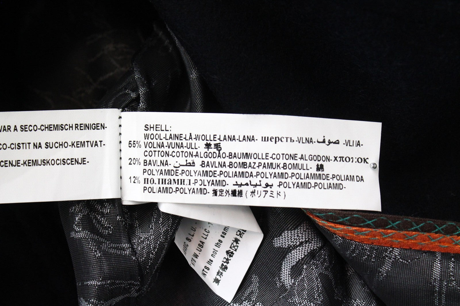 DESIGUAL Women Coat 40 M Blue Wool Cotton Blend Lined Checked Single-Breasted