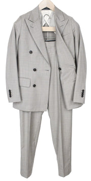 SUITSUPPLY La Spalla Men Suit UK30R Light Brown 2Pc Two-Row Slim Melange Wool