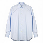 SUITSUPPLY Men Shirt 44-7/17 1/2L Slim Blue Pure Cotton Button-Up Twill
