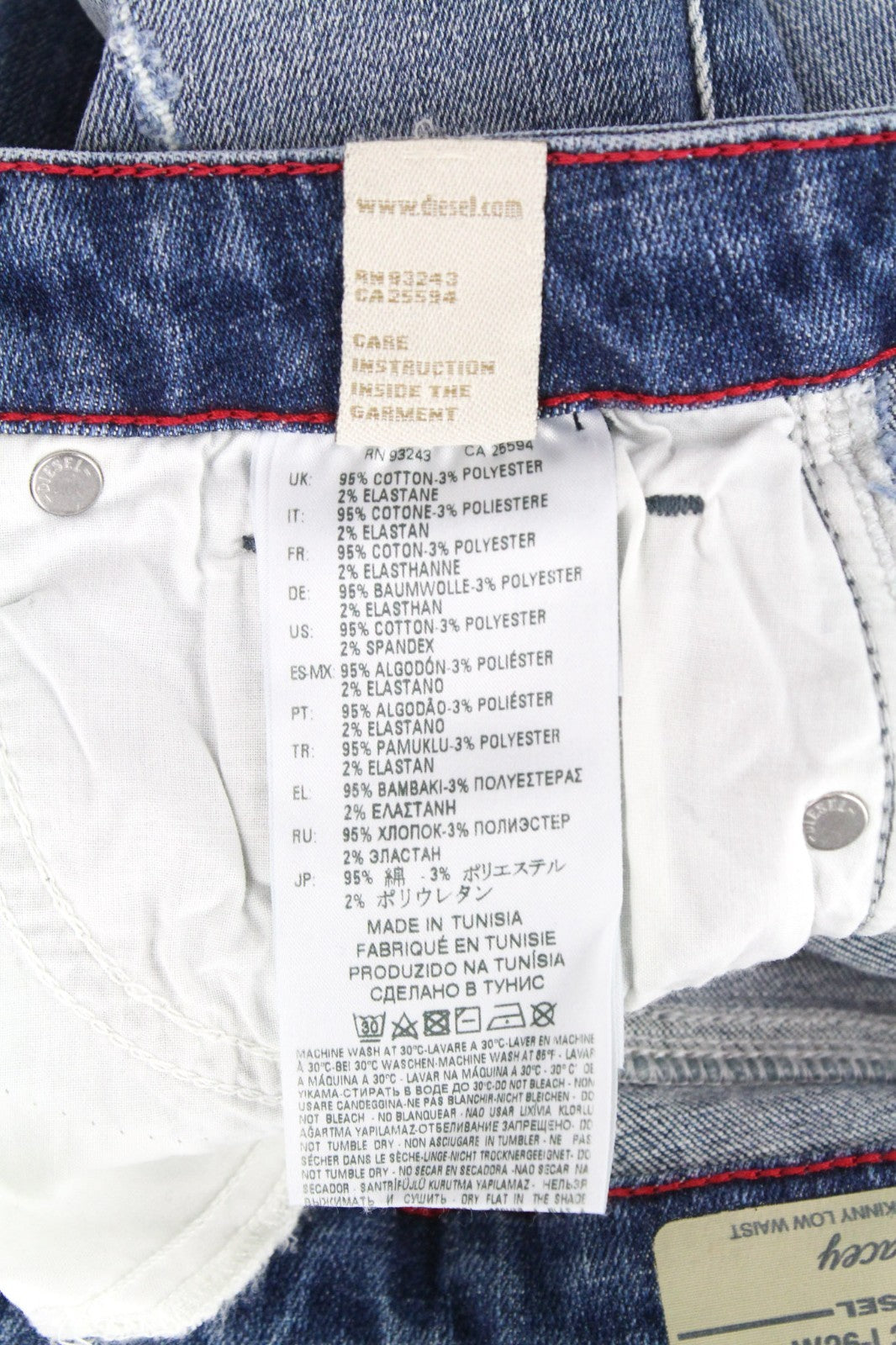 DIESEL Gracey 084GL Women Jeans W26/L30 Super Slim Skinny Cotton Stretch Blue