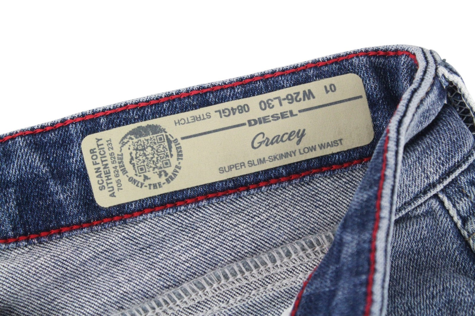 DIESEL Gracey 084GL Women Jeans W26/L30 Super Slim Skinny Cotton Stretch Blue