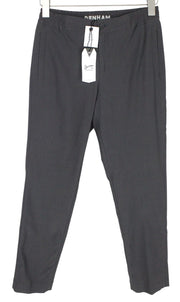 DENHAM Preston Women Trousers S Grey Stretch Pleated Front Classic Zipped