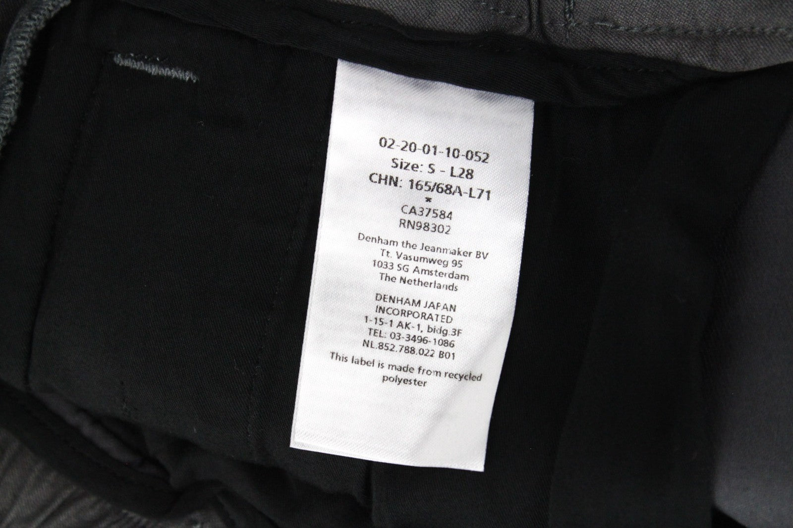 DENHAM Preston Women Trousers S Grey Stretch Pleated Front Classic Zipped
