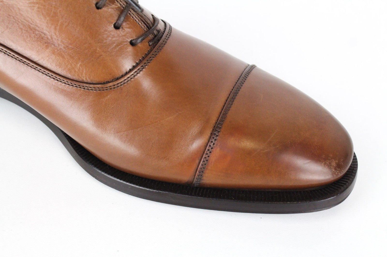 SUITSUPPLY Men Formal Shoes EU42 Brown Genuine Leather Classic Laced Low-Top