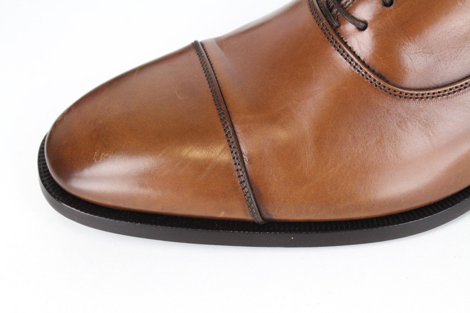 SUITSUPPLY Men Formal Shoes EU42 Brown Genuine Leather Classic Laced Low-Top