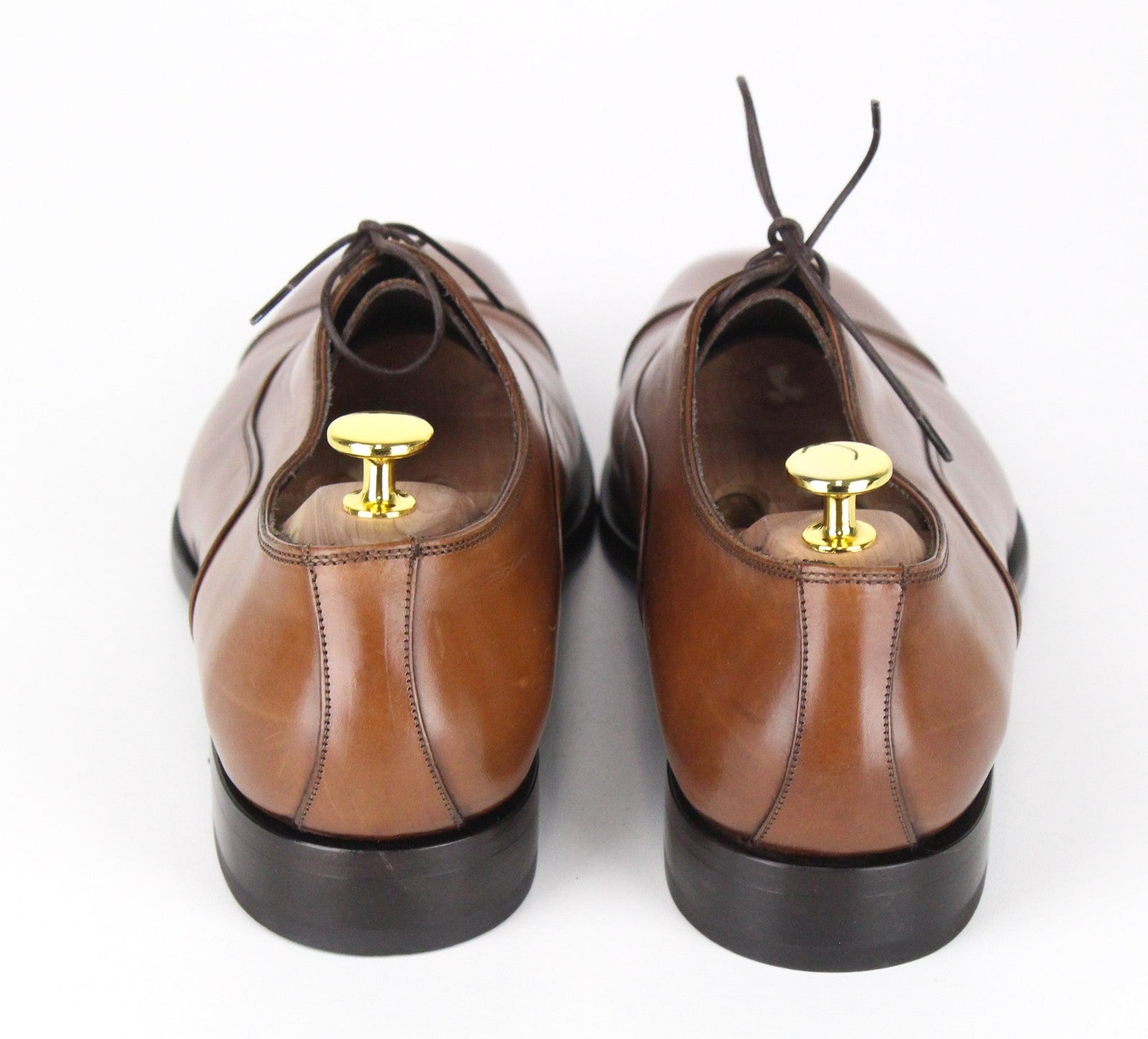 SUITSUPPLY Men Formal Shoes EU42 Brown Genuine Leather Classic Laced Low-Top