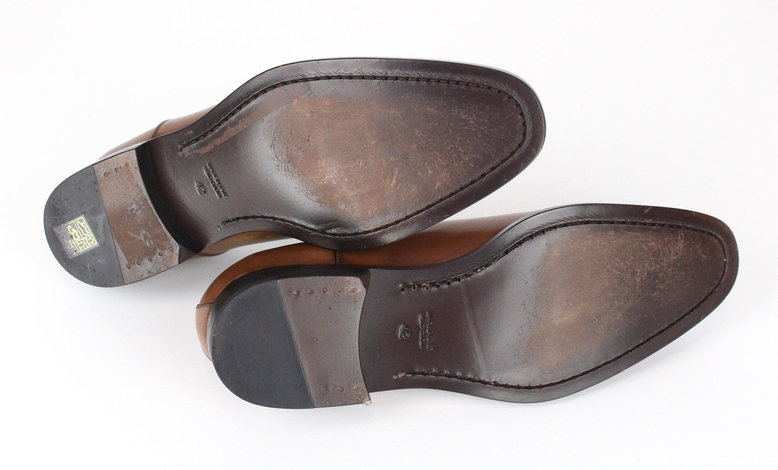 SUITSUPPLY Men Formal Shoes EU42 Brown Genuine Leather Classic Laced Low-Top