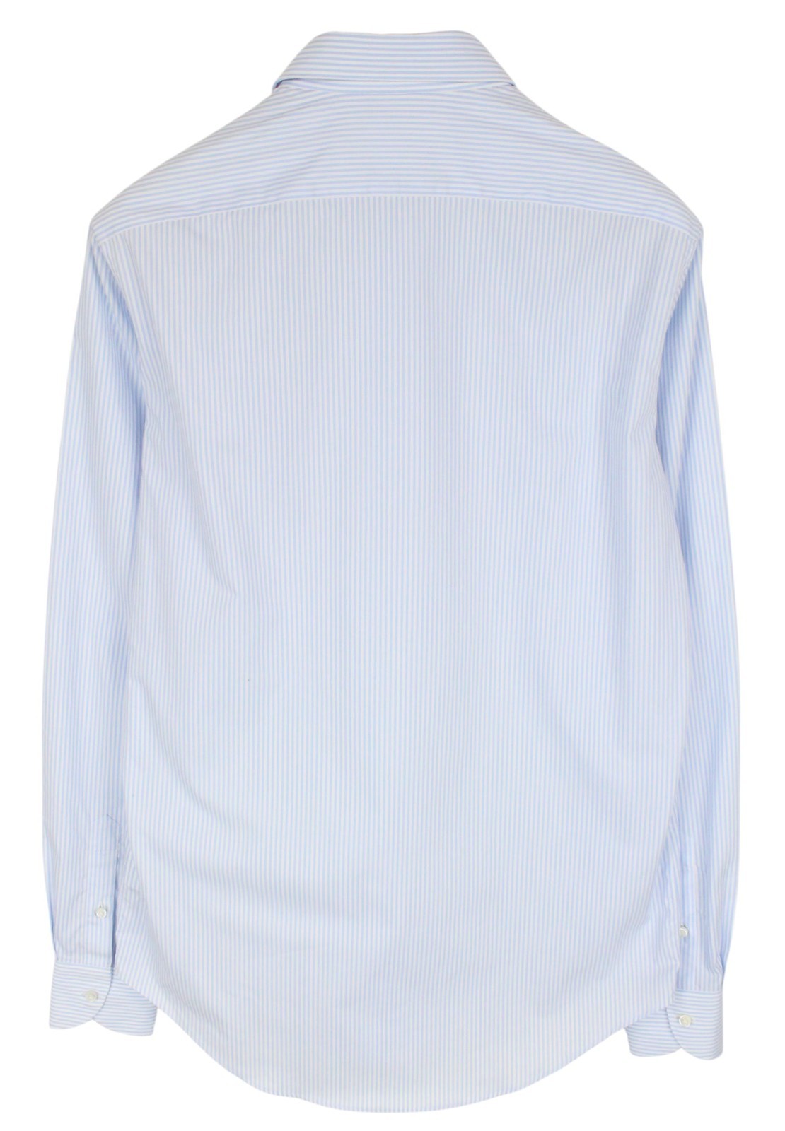 SUITSUPPLY Men Shirt 39L/15 1/2L Slim Long Blue Pure Cotton Striped Long Sleeve