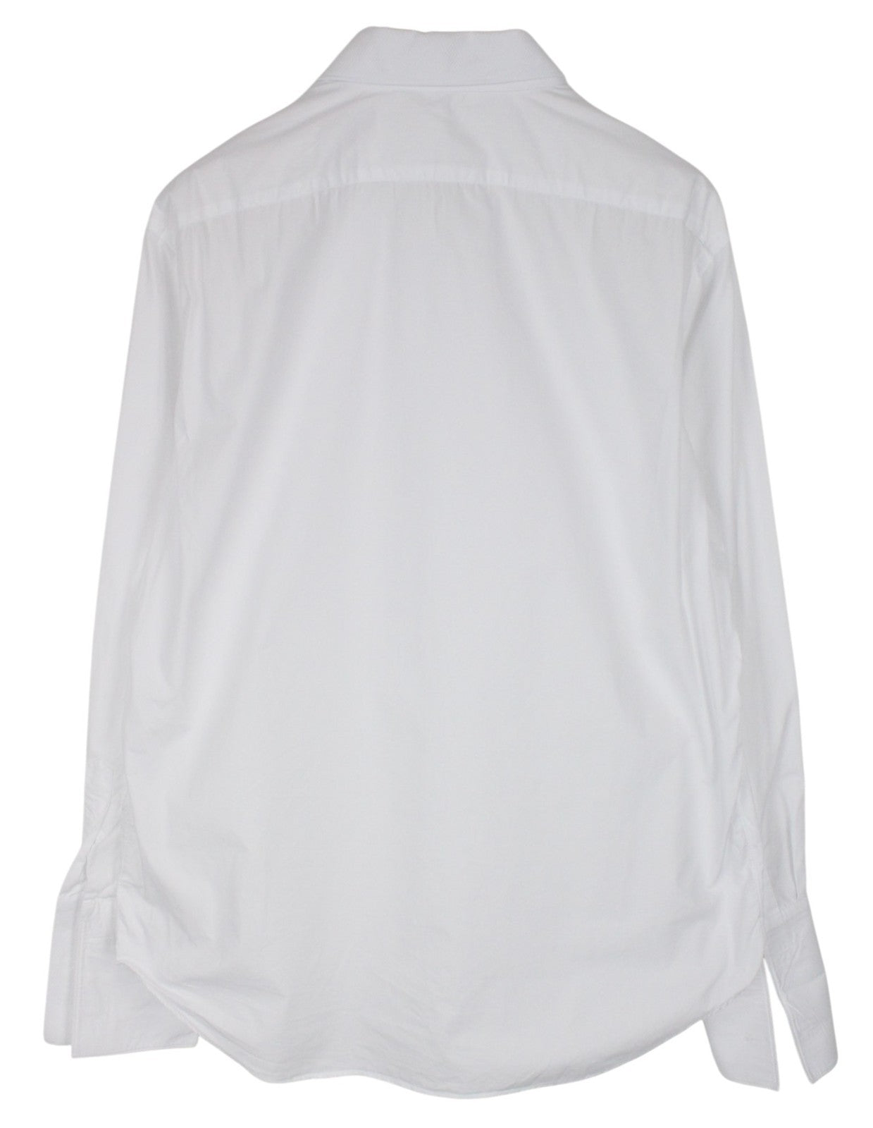 SUITSUPPLY Men Shirt 46/18 Slim White Pure Cotton Button-Up Twill Classic