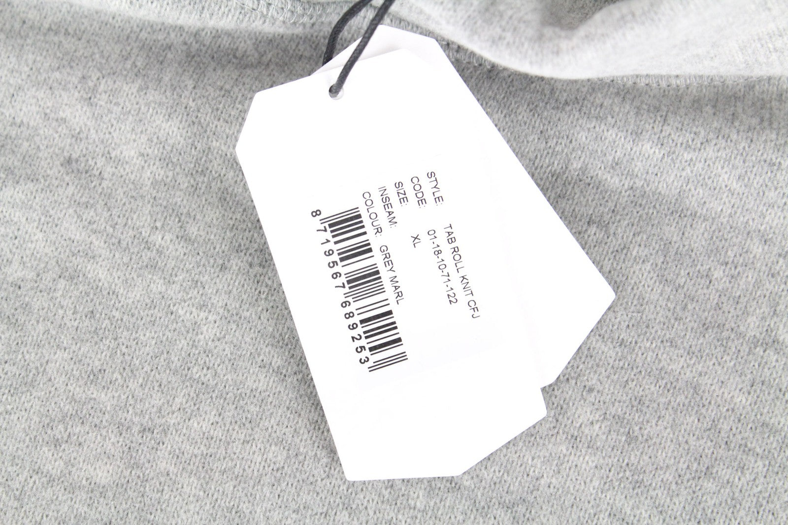 DENHAM Women Sweatshirt XL Grey Marl Cotton Blend Stretch Tab Roll Neck Casual