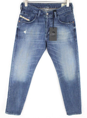 DIESEL D-Bazer 0870H Men Jeans W29/L32 Tapered Blue Cotton Stretch Button-Fly