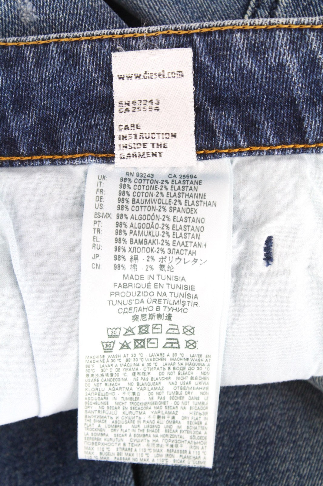 DIESEL D-Bazer 0870H Men Jeans W29/L32 Tapered Blue Cotton Stretch Button-Fly