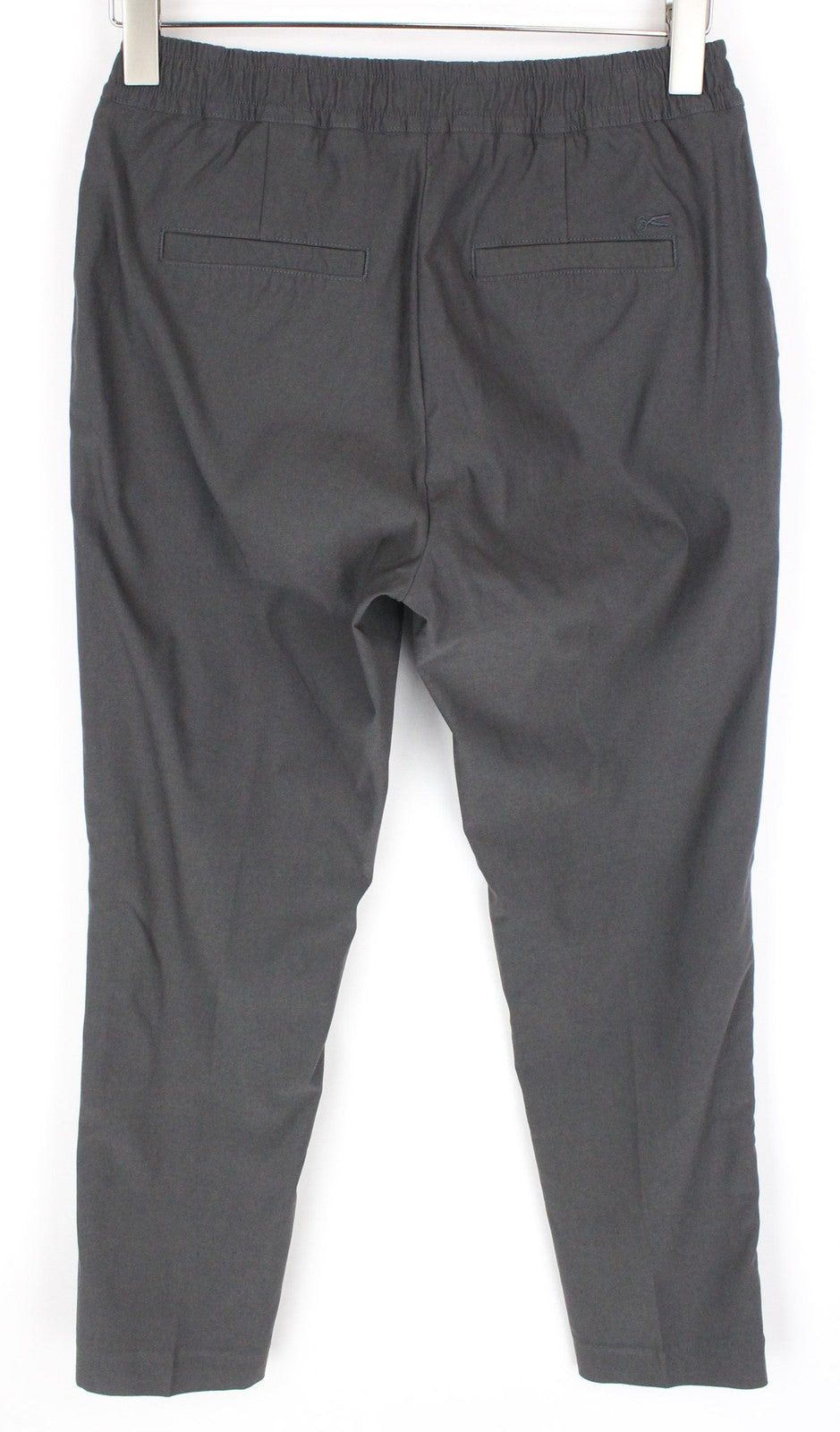 DENHAM Preston Women Trousers S Grey Stretch Pleated Front Slit Pocket