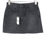 DENHAM Pearl Women Skirt W25 Washed Black Pure Cotton Mini Denim 5-Pocket