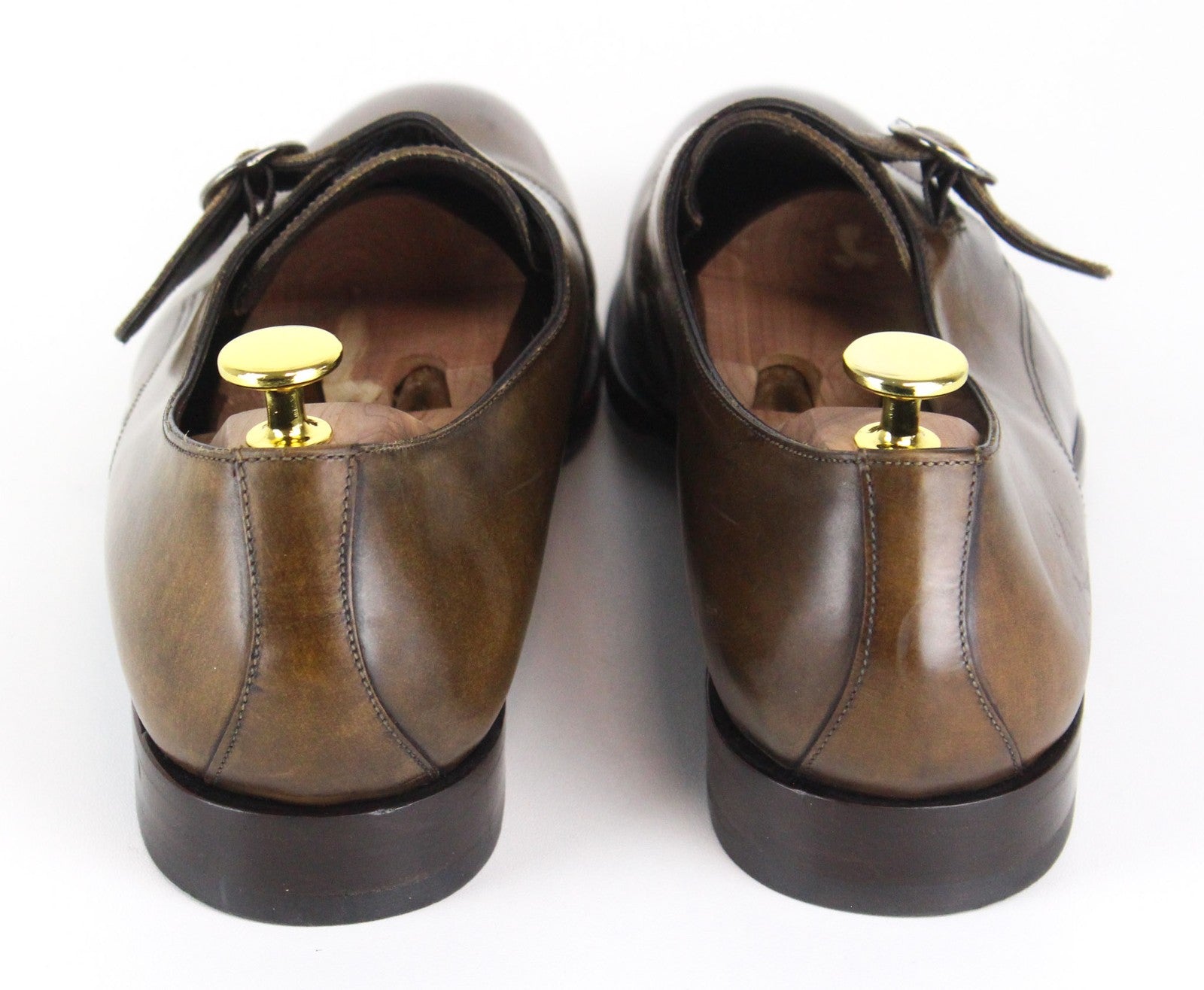 SUITSUPPLY Men Formal Shoes EU43 Brown Genuine Leather Buckled Low-Top