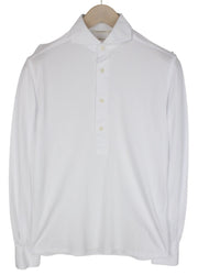 SUITSUPPLY Men Shirt 37/ 14 1/2/38/ 15 White Extra Slim Formal Pure Cotton Polo