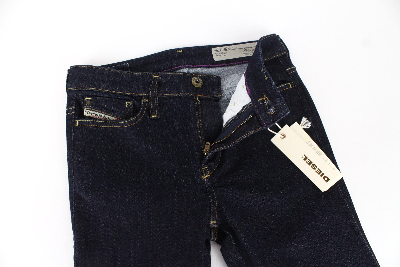 DIESEL Skinzee 0813C Women Jeans W26/L32 Dark Blue Super Slim Skinny Stretch