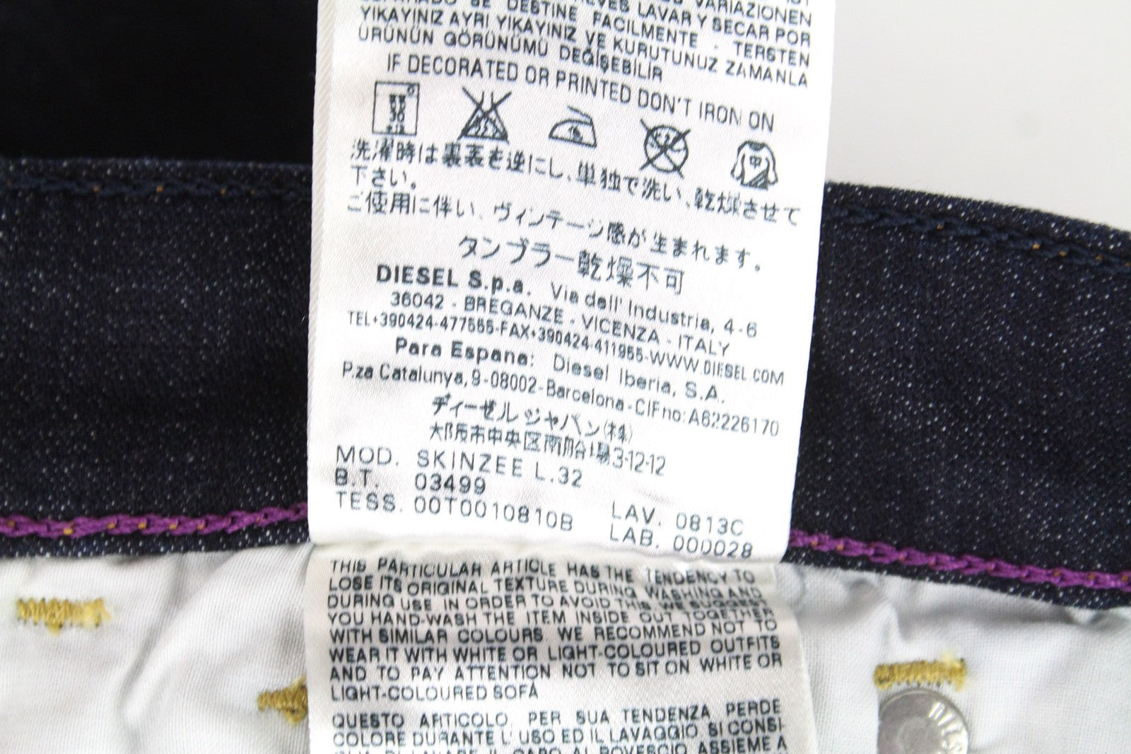 DIESEL Skinzee 0813C Women Jeans W26/L32 Dark Blue Super Slim Skinny Stretch
