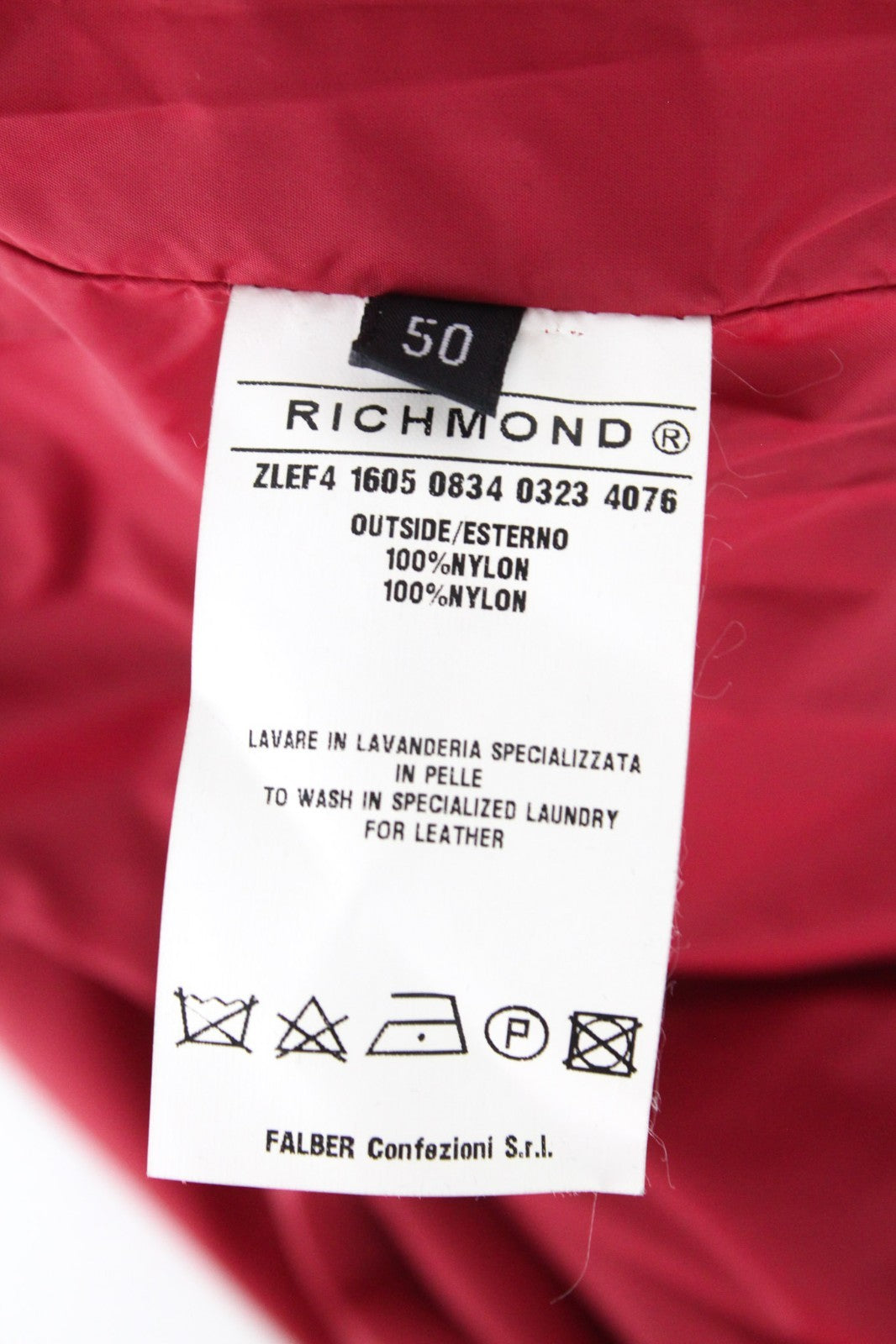 RICHMOND Men Jacket IT50 L Solid Red Lightweight Softshell Designer Zip Up