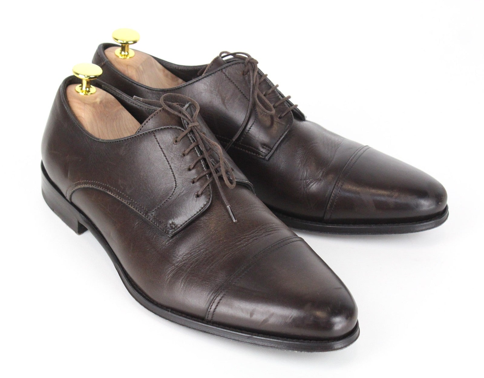 SUITSUPPLY Men Formal Shoes EU42 Dark Brown Calf Leather Oxford Blake-Stitched