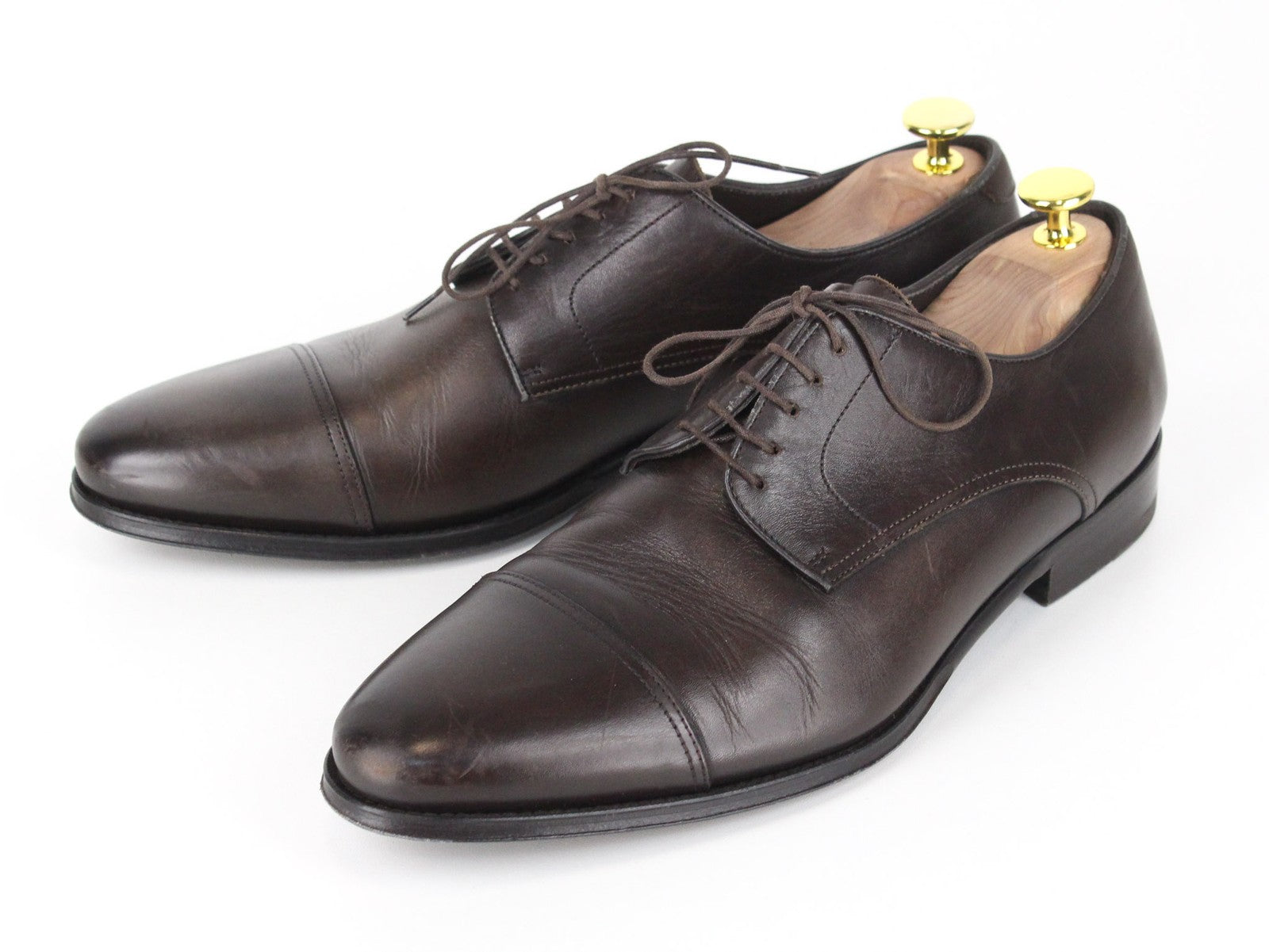 SUITSUPPLY Men Formal Shoes EU42 Dark Brown Calf Leather Oxford Blake-Stitched