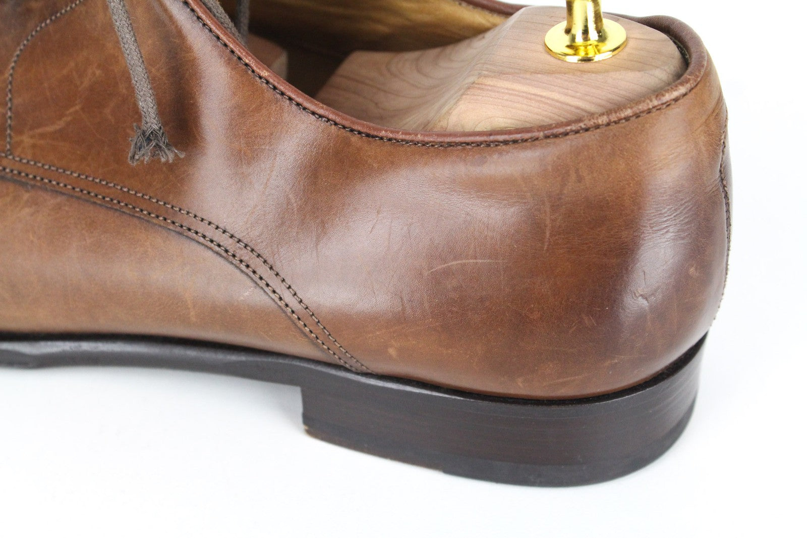 SUITSUPPLY Men Formal Shoes EU42 Mid Brown Pure Calfskin Blake-Stitched Oxford