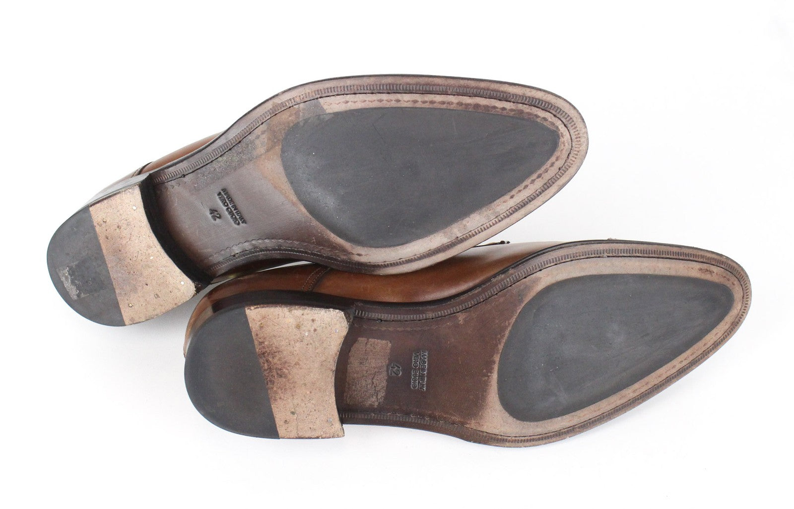 SUITSUPPLY Men Formal Shoes EU42 Mid Brown Pure Calfskin Blake-Stitched Oxford