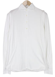 SUITSUPPLY Men T-Shirt 37/14 1/2 Extra Slim Pure Cotton White Casual Polo