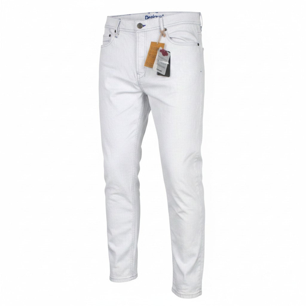 DESIGUAL Lucas Men Jeans W28 Slim Fit Cotton Stretch Washed Light Blue Denim